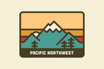 Pacific Northwest - Simple Vector - Mountain Range