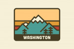 Washington - Simple Vector - Mountain Range