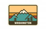 Washington - Simple Vector - Mountain Range - Contour