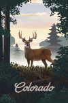 Colorado - Painterly - Deer & Sunrise