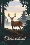 Connecticut - Painterly - Deer & Sunrise