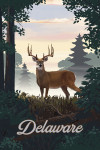 Delaware - Painterly - Deer & Sunrise