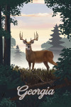 Georgia - Painterly - Deer & Sunrise
