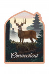 Connecticut - Painterly - Deer & Sunrise - Contour