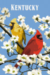 Kentucky - Painterly - Cardinals in Dogwood Tree