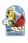 Kentucky - Painterly - Cardinals in Dogwood Tree - Contour