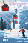 Idaho - Lithograph - Gondolas - Red