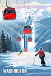 Washington - Lithograph - Gondolas - Red