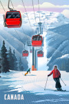 Canada - Lithograph - Gondolas - Red
