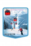 Washington - Lithograph - Gondolas - Red - Contour