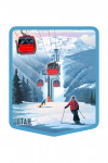 Utah - Lithograph - Gondolas - Red - Contour