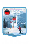 Alaska - Lithograph - Gondolas - Red - Contour