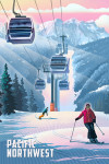 Pacific Northwest - Lithograph - Gondolas - Steel
