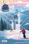 Utah - Lithograph - Gondolas - Steel