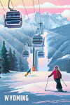 Wyoming - Lithograph - Gondolas - Steel