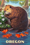 Oregon - Lithograph - Beaver