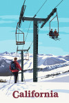 California - Painterly - Ski Lift Day Scene