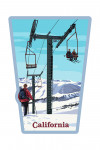 California - Painterly - Ski Lift Day Scene - Contour