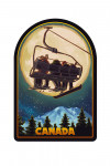 Canada - Ski Lift & Full Moon with Snowboarder - Contour
