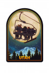 Utah - Ski Lift & Full Moon with Snowboarder - Contour