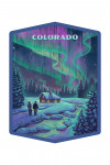 Colorado - Lithograph - Northern Lights & Cabin - Contour