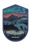 Colorado - Lithograph - Village under Northern Lights - Contour