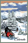 Colorado - Painterly - Snowmobile Scene