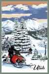 Utah - Painterly - Snowmobile Scene