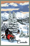 Canada - Painterly - Snowmobile Scene