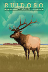 Ruidoso, New Mexico - Lithograph - Elk