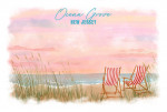 Ocean Grove, New Jersey - Watercolor Study - Beach Scene