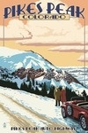 Pikes Peak, Colorado - Winter Scene from Pikes Peak Highway - Lantern Press Artwork