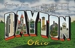 Dayton, Ohio - Large Letter Scenes; Wright Bros. Plane