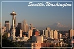 Seattle, Washington - Skyline & Rainier - Lantern Press Photography