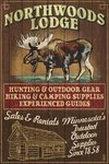 Minnesota - Moose Northwoods Lodge Vintage Sign - Lantern Press Artwork