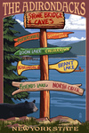 The Adirondacks, New York State - Stone Bridge & Caves - Destination Signpost