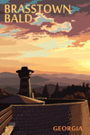 Brasstown Bald, Georgia - Sunset Scene - Lantern Press Poster