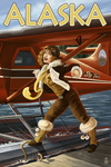 Alaska - Aviator Pinup Girl - Lantern Press Artwork