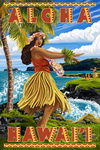 Hula Girl on Coast - Aloha Hawai&lsquo;i