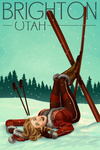 Brighton, Utah - Ski Pinup - Lantern Press Artwork