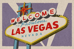 Las Vegas, Nevada - Welcome Sign Woodblock