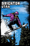Brighton, Utah - Snowboarder - Scratchboard - Lantern Press Artwork