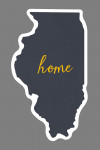 Illinois - Home State - Gray on White - Contour