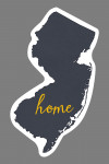 New Jersey - Home State - Gray on White - Lantern Press Artwork