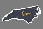 North Carolina - Home State - Gray on White - Lantern Press Artwork