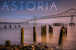 Astoria, Oregon - Astoria Megler Bridge at Sunrise - Lantern Press Photography