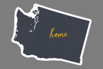 Washington - Home State - Gray on White