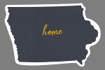 Iowa - Home State- Gray on White - Lantern Press Artwork
