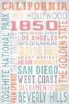 California - Rustic Typography - Lantern Press Artwork