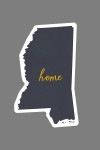 Mississippi - Home State - Gray on White - Contour